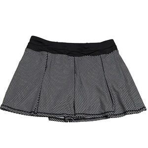 Kyodan Black & White Striped Mid Rise Athletic Skort Pull On Elastic Waist Large